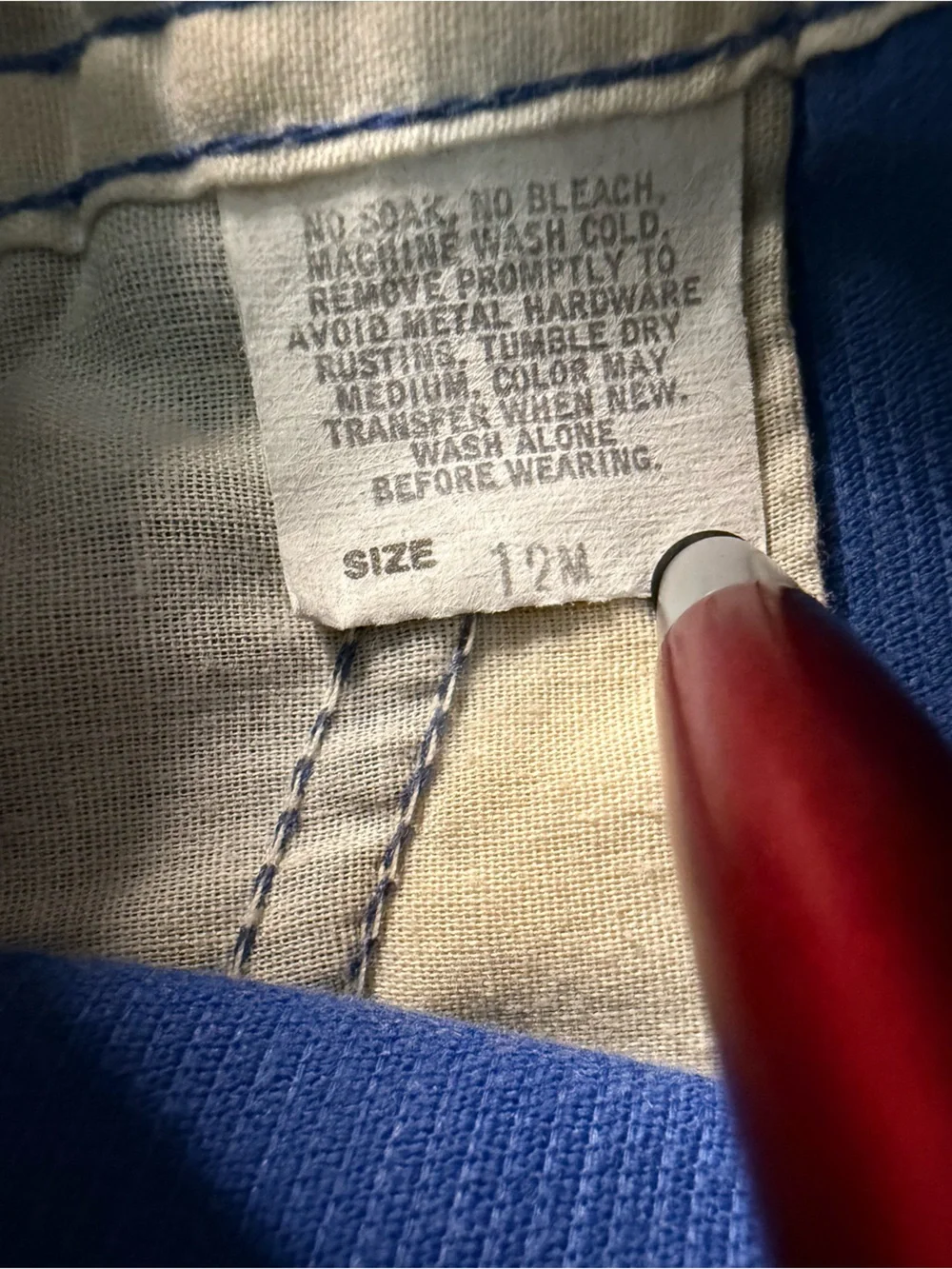 Vintage OshKosh B’Gosh USA Blue Corduroy Overalls Baby 12M Color Block Snap Leg